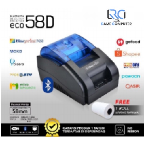 BP-ECO58D PRINTER BLUETOOTH THERMAL KASIR ECO 58D BLUEPRINT ECO58D ( USB + BT + RJ11 )