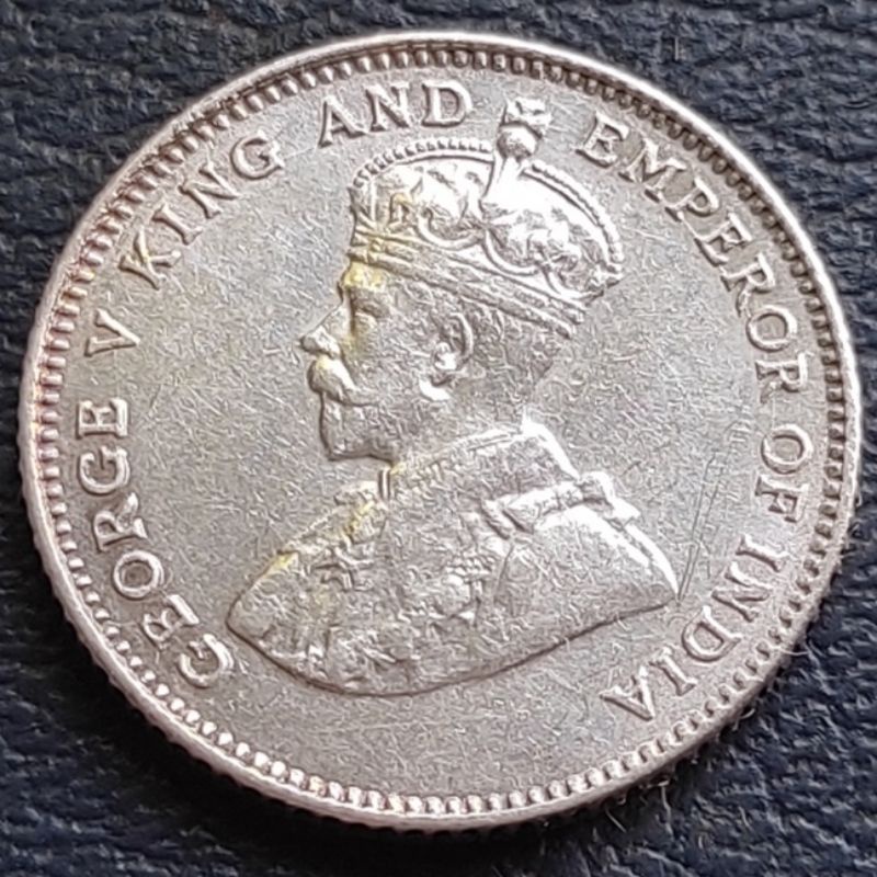 Uang Koin Perak Kuno 10 Cents Malaya Jajahan Inggris Tahun 1927 Silver Coin