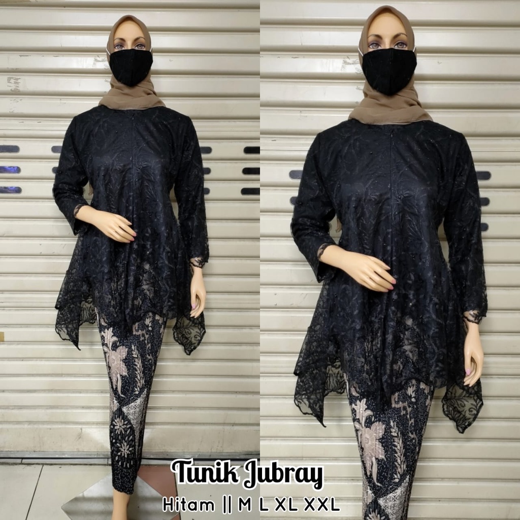 Setelan kebaya tunik jubrai busui friendly | Kebaya modern | Kebaya Favorite | Baju outfit pesta wisuda lamaran pernikahan tunangan Size M L XL XXL