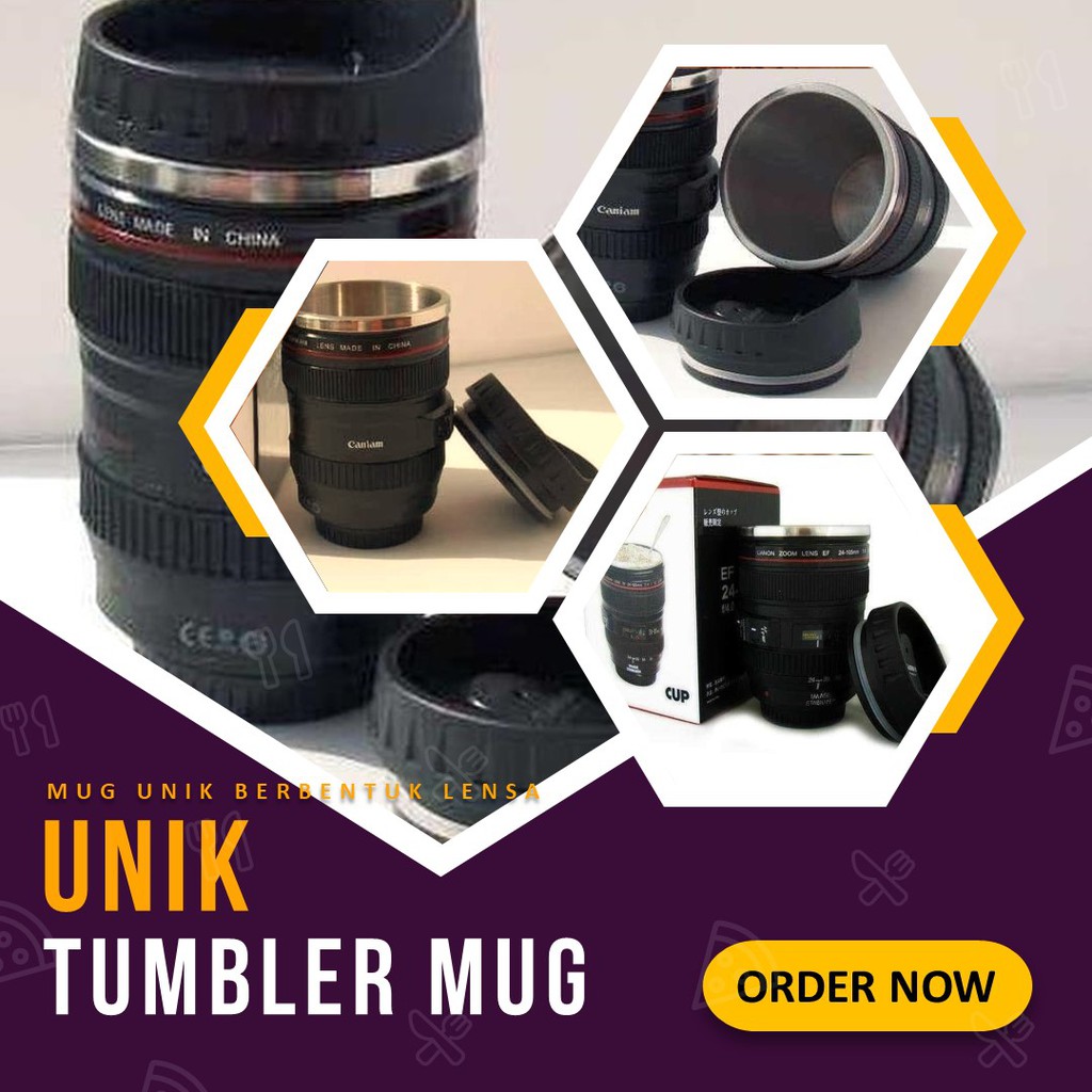 Thermos Unik Mini Termos Tumbler Replika Lensa Original Dalam Stainless Steel