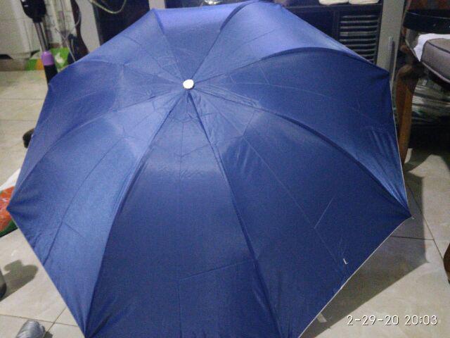 Payung Lipat Tiga Nagoya Model Polos Lapis Silver Dalam Anti Radiasi Matahari/ultraviolet