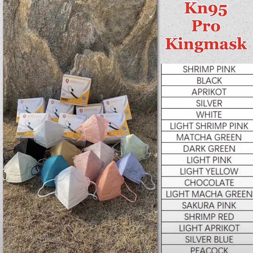 Masker KN95 PRO KingMask 6PLy Emboss Earloop izin Kemenkes Disposable Facemask 1 Box Isi 20Pcs