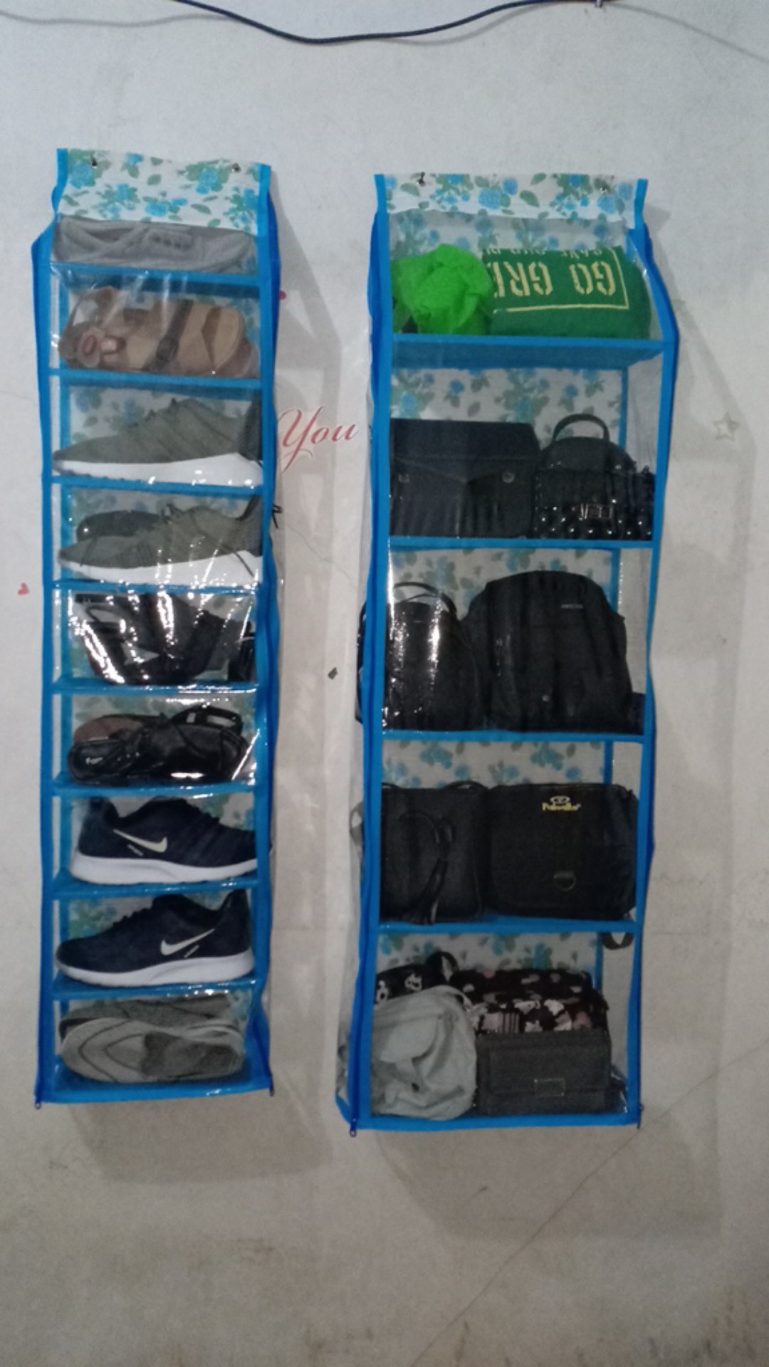 Promo Murah Set 2in1 Rak Gantung Sepatu Dan Tas Motif Bunga Kualitas Terbaik Dan Murah