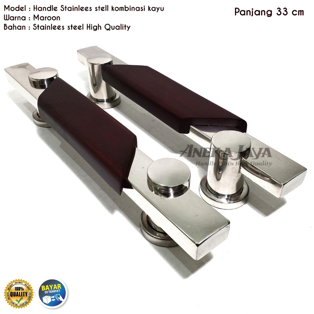 Handle Pintu rumah  33 cm / Tarikan Pintu rumah / Pegangan Pintu kombinasi kayu coklat tua murah