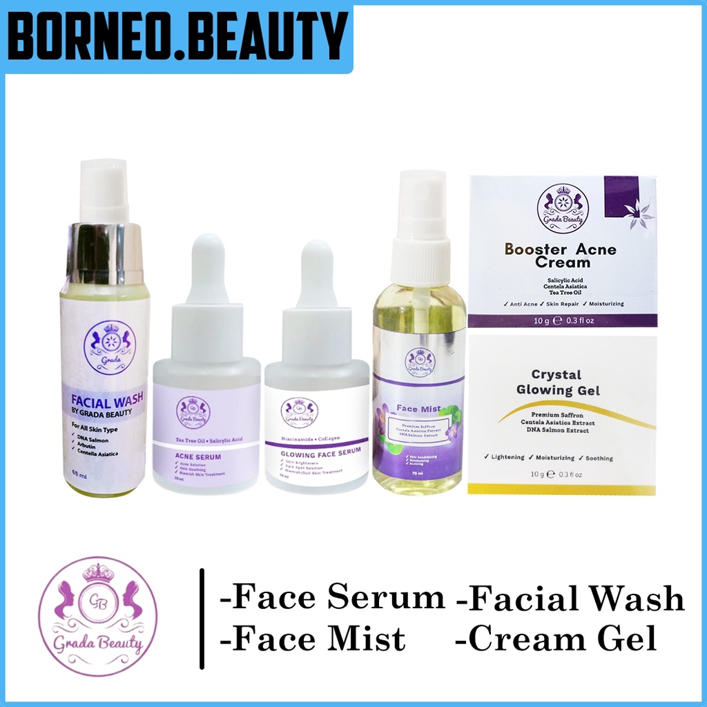 GRADA BEAUTY SERUM GLOWING/ACNE / FACE MIST ORIGINAL / GLOWING GEL / ACNE BOOSTER CREAM / FACIAL WAS