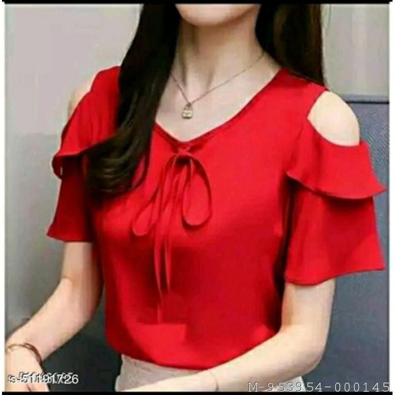 BLOUSE WANITA KOREA BAHU BOLONG MOSCREPE VYFU-031