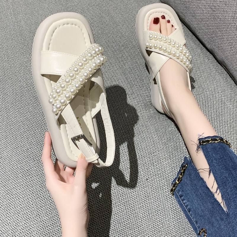 RYX - Rhinestone Sling Sandal Gesper Wanita Fashion Casual / Jalan Jalan - Ori Import