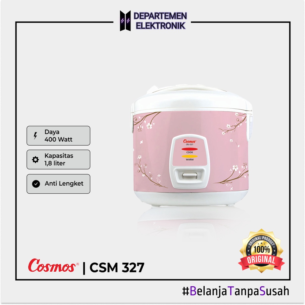 Cosmos – Rice Cooker 1.8 L CRJ 327 MURAH BANGET / GARANSI RESMI