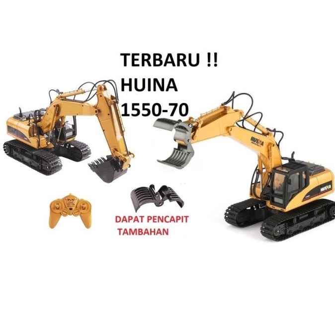 Huina 1550 15 channel Excavator with metal shovel RC Alat Berat