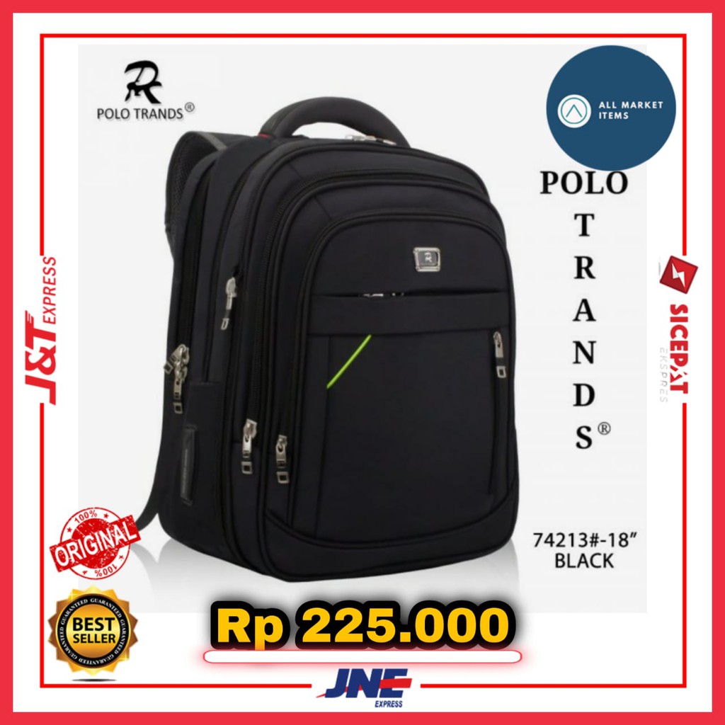 Tas Ransel Backpack Laptop Serbaguna Pria & Wanita - Polo Trands 74213