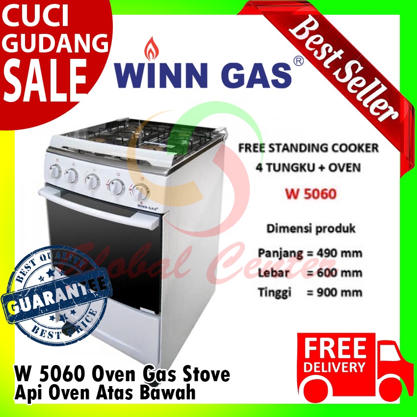 Kompor Freestanding Oven Winn Gas W5060 Pemantik Otomatis
