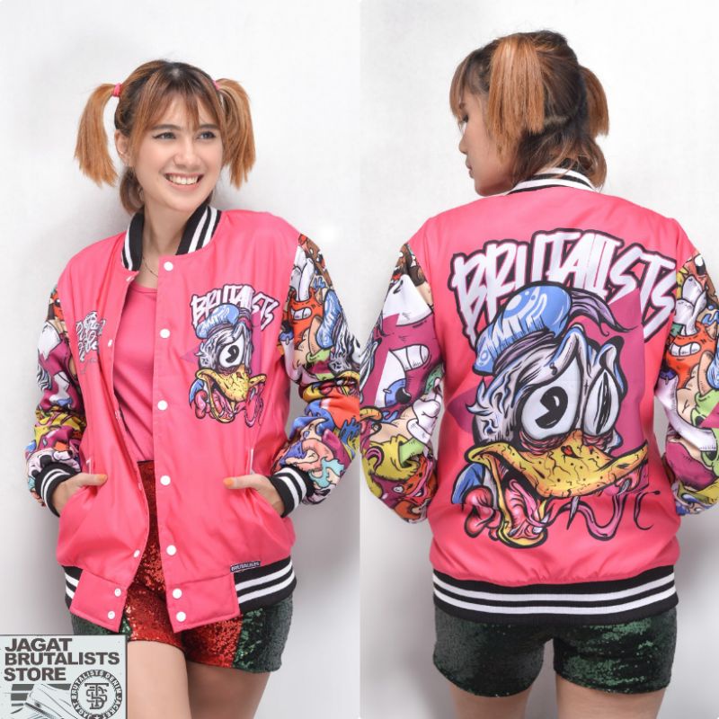 JAKET VARSITY BASEBALL BRUTALISTS DENIM JAKET UNISEX ORIGINAL PRIA WANITA-V06