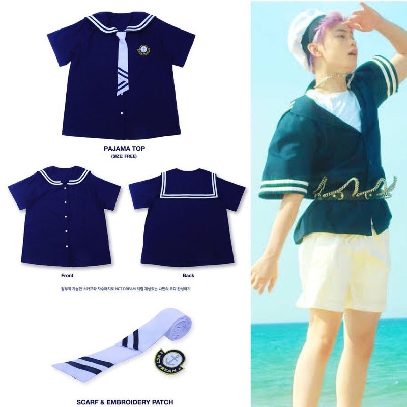 NCT Dream We Young Sailor Shirt - (Navy) NCT DREAM HOME KIT SAILOR SHIRT (KEMEJA CASUAL HANGOUT DANC