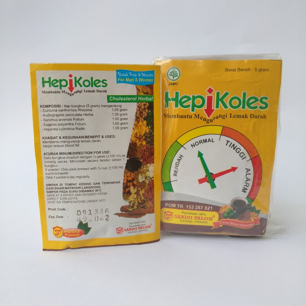 Jamu HepiKoles Membantu Mengurangi Lemak Darah Sabdo Palon Isi 10 Sachet