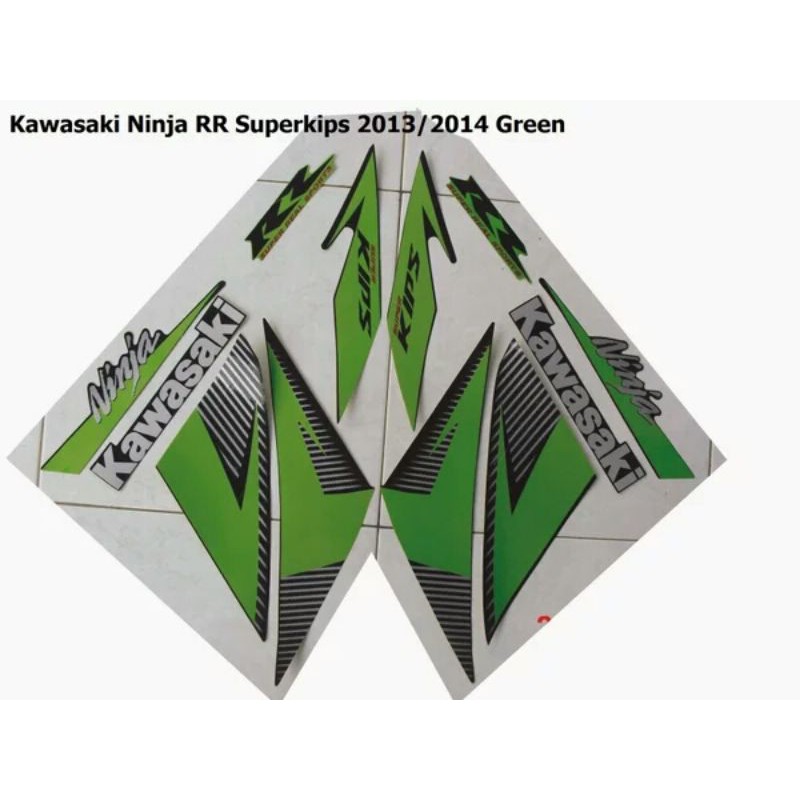 lis body striping Kawasaki New Ninja RR 150 2014 Super Kips Hijau Corak Karbon