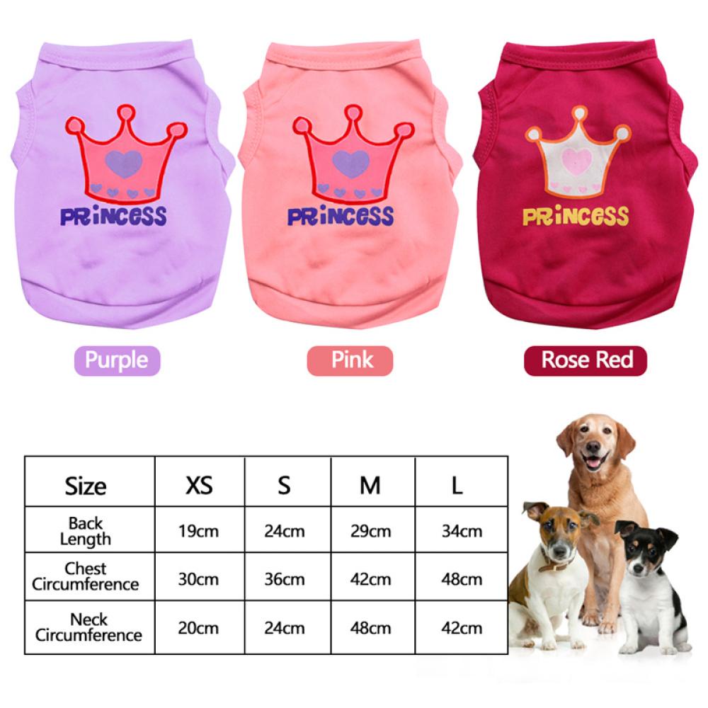 Timekey Rompi Anjing / Kucing Peliharaan Motif Tulisan Princess Ukuran XS-L G6M4