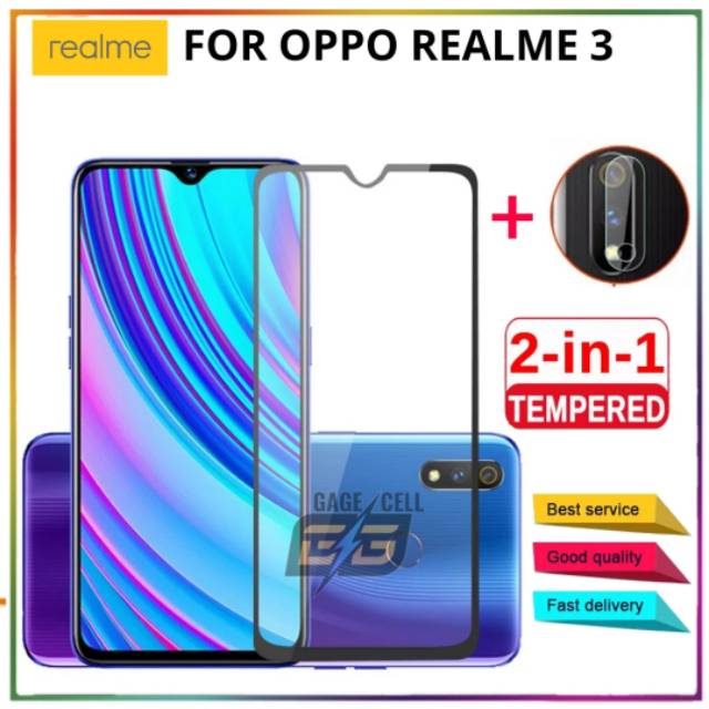 PREMIUM-REALME 3 Tempered Glass 6D.9D TG Oppo Realme 3 Anti Gores Kaca Layar Kamera High Quality