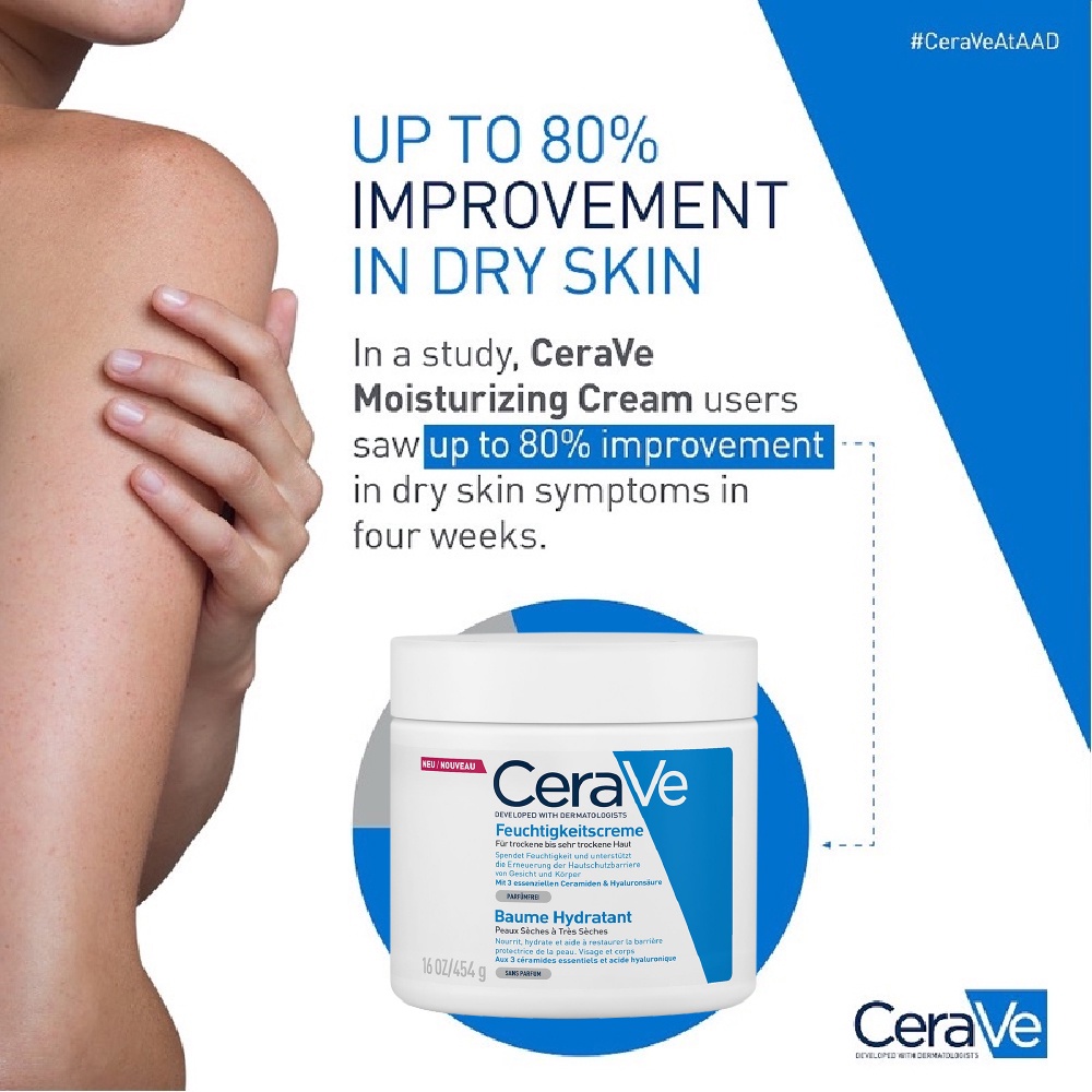 CeraVe Moisturising Cream Baume Hydratant For Dry to Very Dry 454g 100% Original body lotion