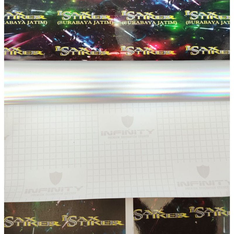 skotlet laser crom pelangi hologram lentur infinity premium ukuran 45cm