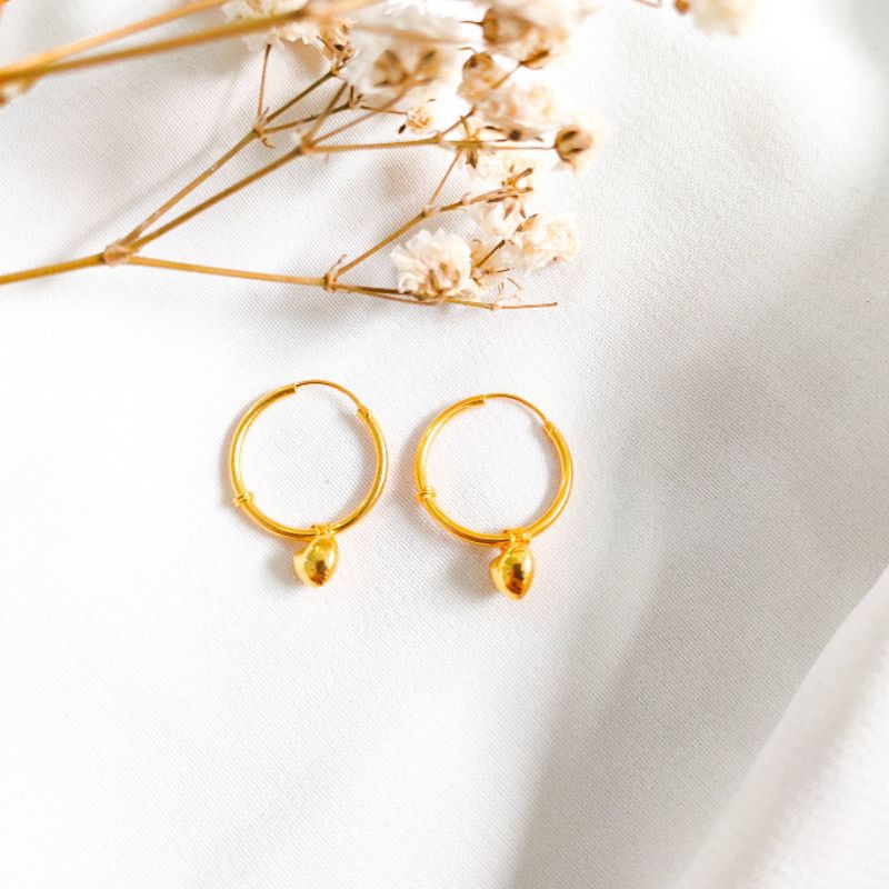 anting emas asli kadar 700 jipsi anting bulat