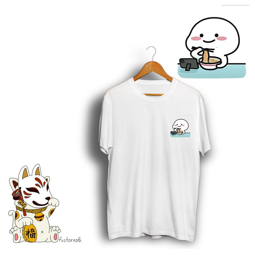 Baju Kaos PENTOL 56 Quby Unyu Nyemil Makan Mi Sambil Main Nonton Hape ALLSIZE OVERSIZE ANAK Combed