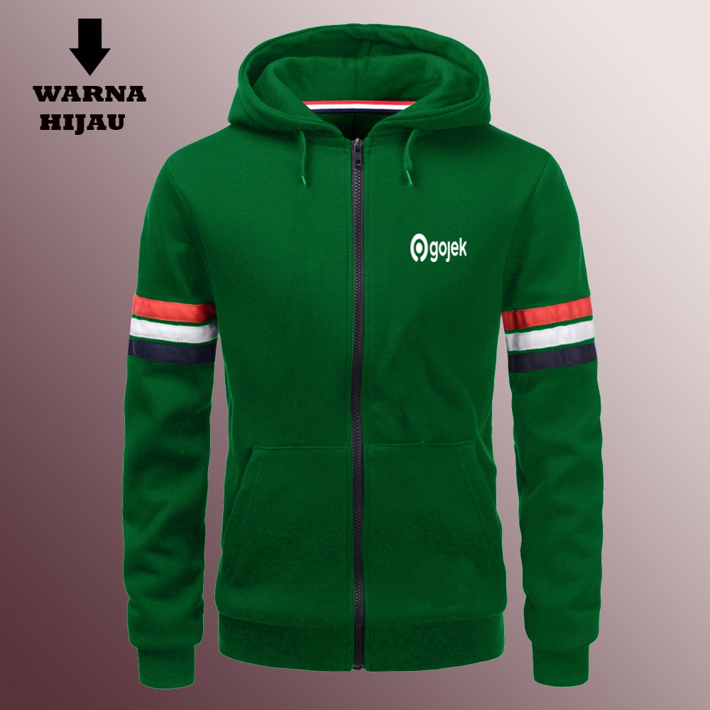 Hoodie Zipper Ojol Gojek Pria / Sweater Hoodie Driver Gojek Pria / Sweater Switer Hodie Outerwear Ra