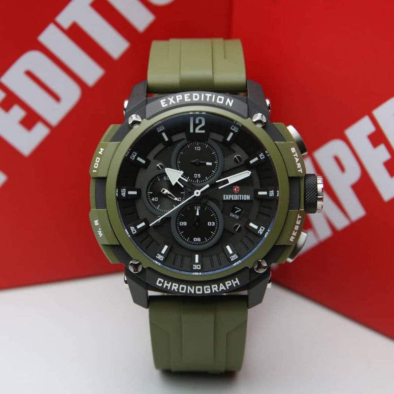 Jam Tangan Expedition E6781M Green Army Original