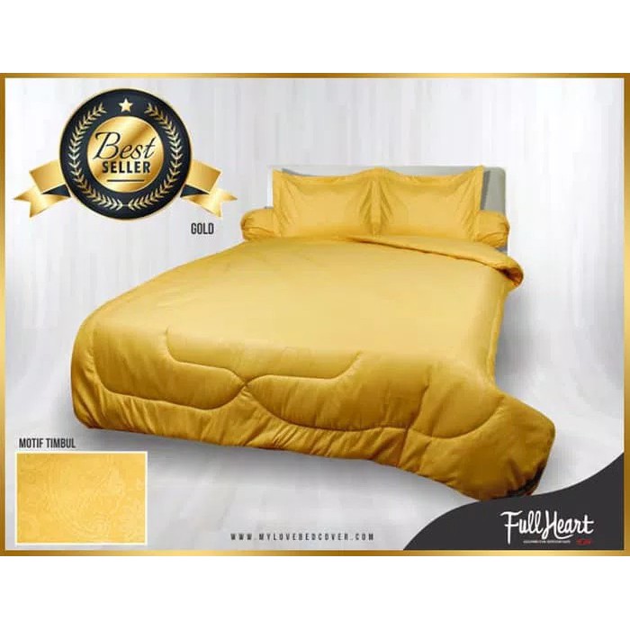 SPREI POLOS FULL HEART MY LOVE "GOLD" KING 180 x 200