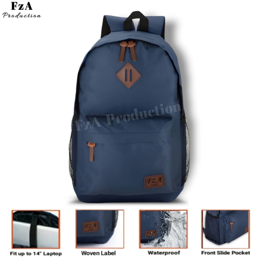 Tas Ransel Punggung Distro Casual Pria Wanita / Tas Ransel Laptop Original - FzA GRATIS Dompet Sakko HP