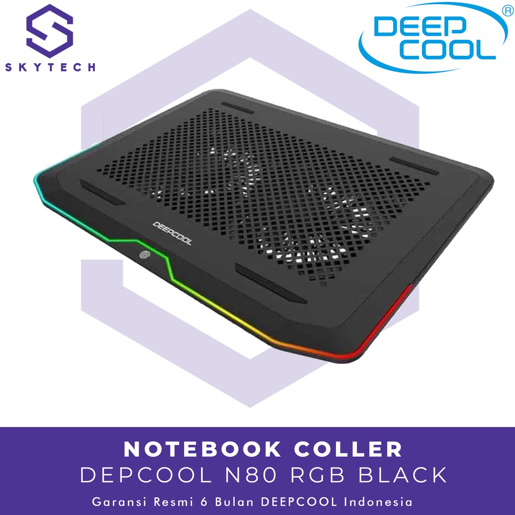 DEEPCOOL N80 RGB PENDINGIN LAPTOP/ALAS LAPTOP KIPAS/COOLING PAD GAMING