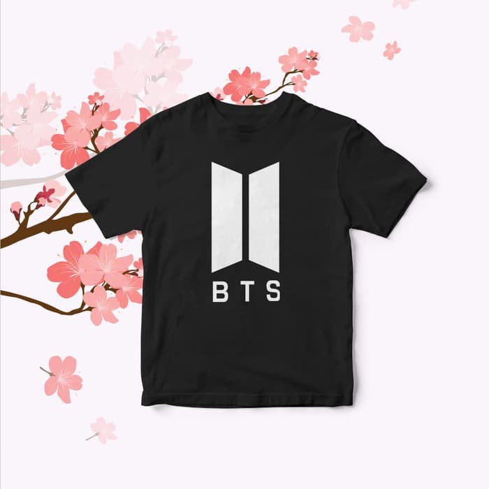 T-SHIRT BAJU KAOS DISTRO BTS LOGO BESAR COMBED 30S MURAH