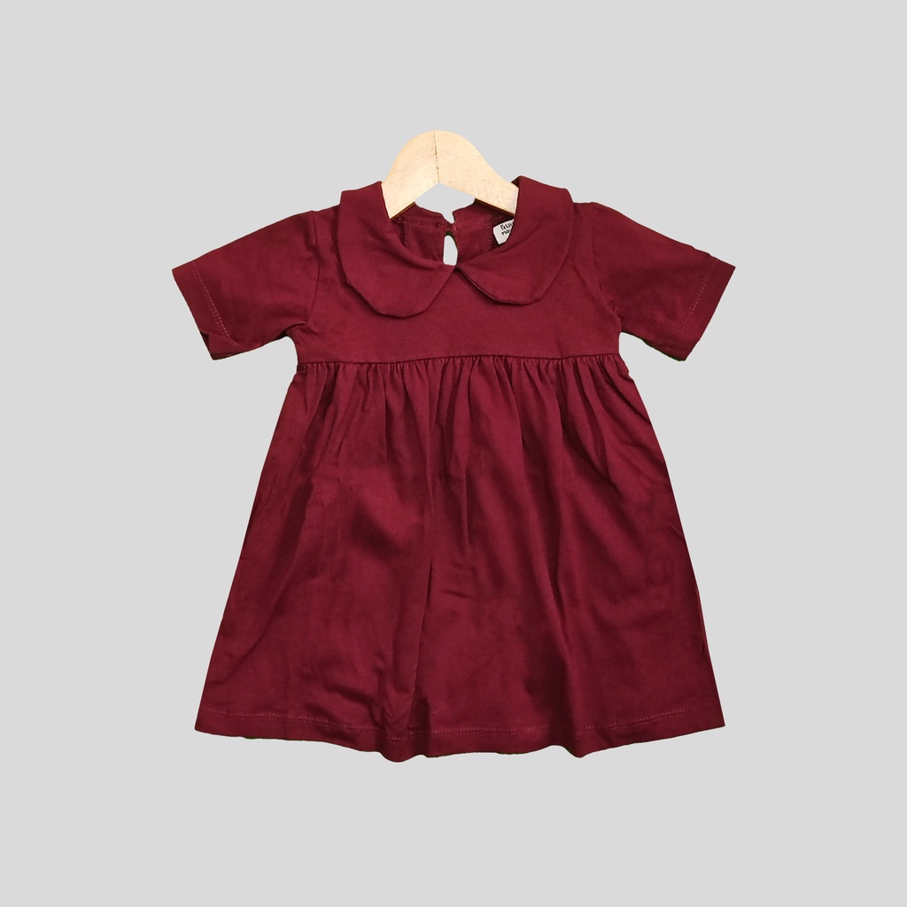 Petitemauree Collar Dress Anak Bayi 6-24 Bulan-cd-Burgundy
