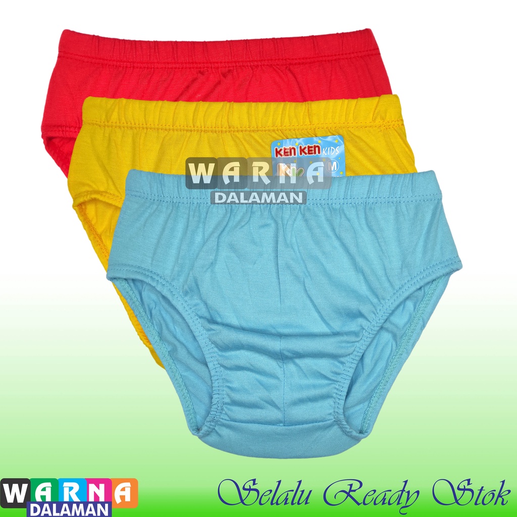 3 Pcs Celana Dalam Anak Laki Laki Cd Anak Cowok Polos Sempak Anak Usia 1-10 Tahun | WARNA DALAMAN