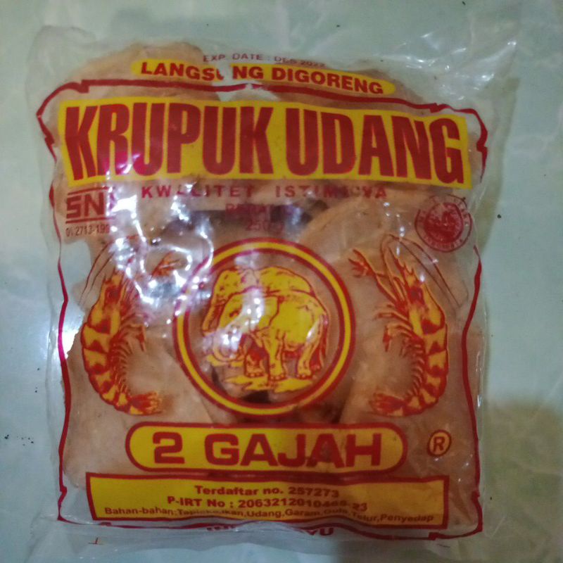 

krupuk udang cap gajah 250 gram / kerupuk udang mentah