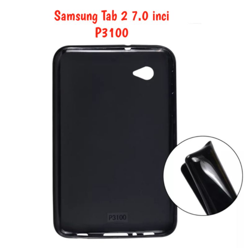 Case Silicon Samsung Galaxy Tab 2 7.0inci P3100 Softcase Ultrathin Casing Cover Jelly Silikon TPU Soft Pelindung belakang Tablet