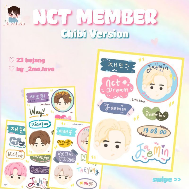 

Mariaarts - NCT chibi member version sticker seal jurnal deco