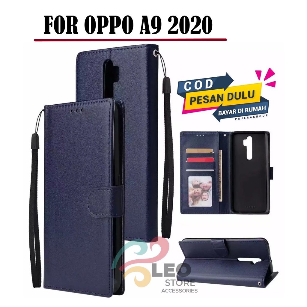 DOMPET HP UNTUK OPPO A9 2020 NEW LEATHER FLIP CASE OPPO A9 2020 NEW