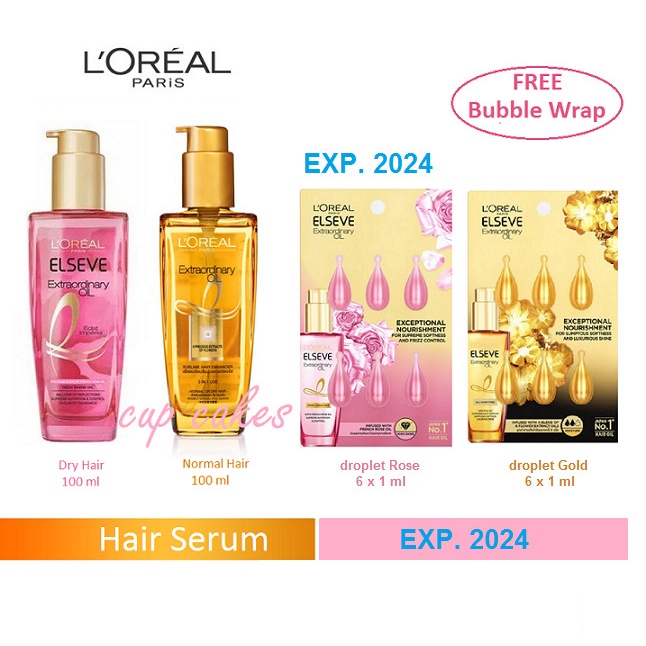 Rambut-Serum-Vitamin- Loreal Paris Extraordinary Oil 100Ml Vitamin Serum Rambut New Ori - Gold 100