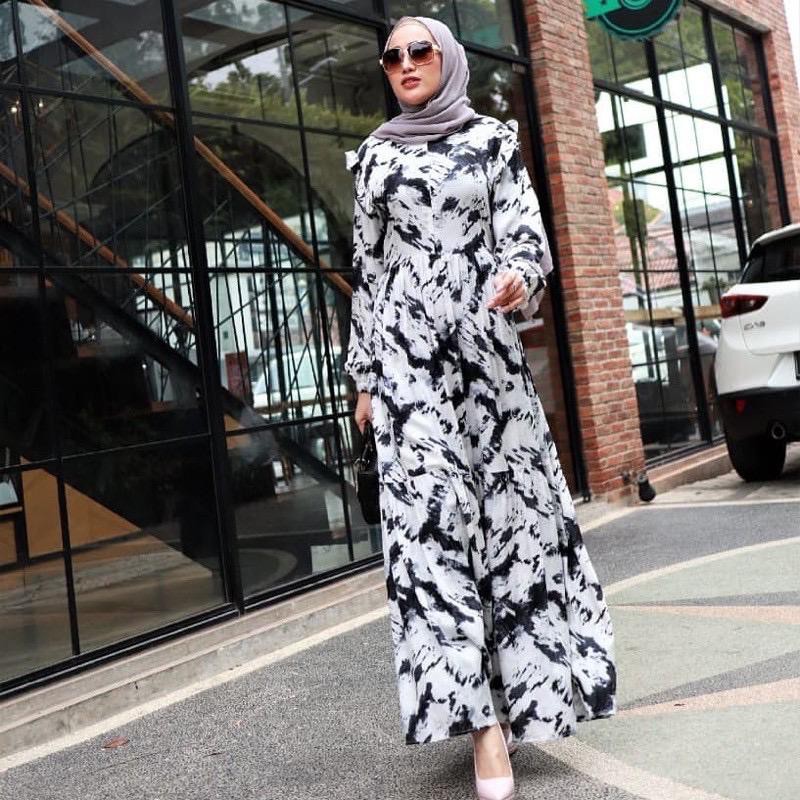 1KG MUAT 4PCS | AWAN TIE DYE MAXY DRESS FASHION HIJAB WANITA MUSLIMAH HITS SELEBGRAM