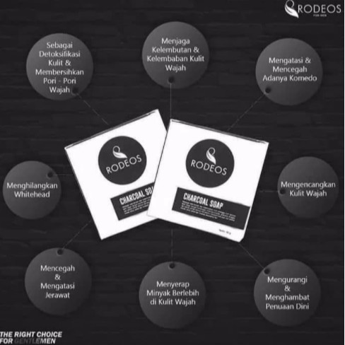 Rodeos Charcoal Soap For Men Sabun Muka Pria