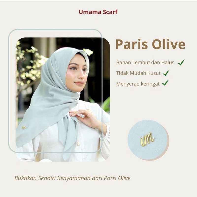 HIJAB SEGI EMPAT PARIS OLIVE PLAT 'UM' by UMAMA