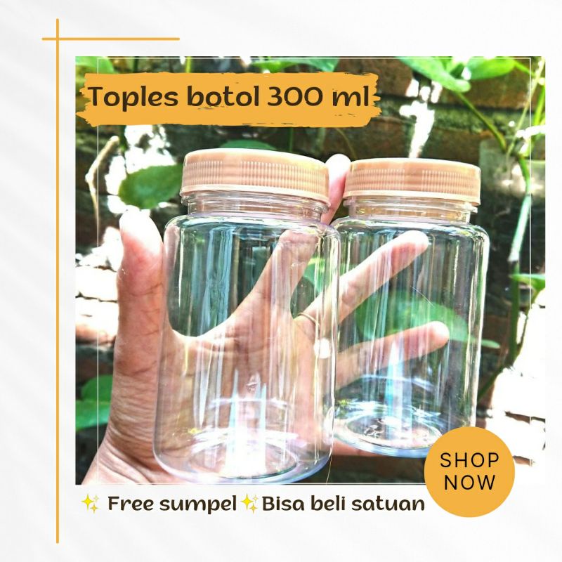 Toples Bumbu Sambal Plastik 300ml Toples Plastik Sambal Bulat Transparan Wadah Platik Jar 300ml