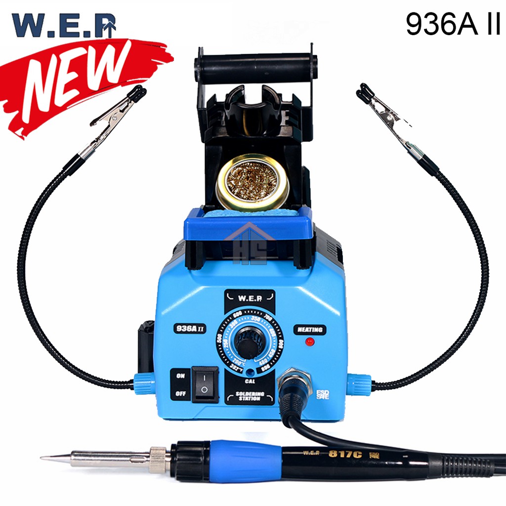 WEP 936A II New Robot Soldering Kit Iron Dudukan Penjepit Cooper Busa