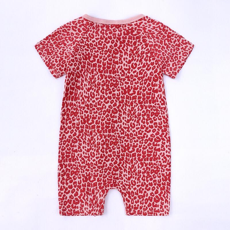 BABY K2 - Baby short zippersuit motif leopard pink