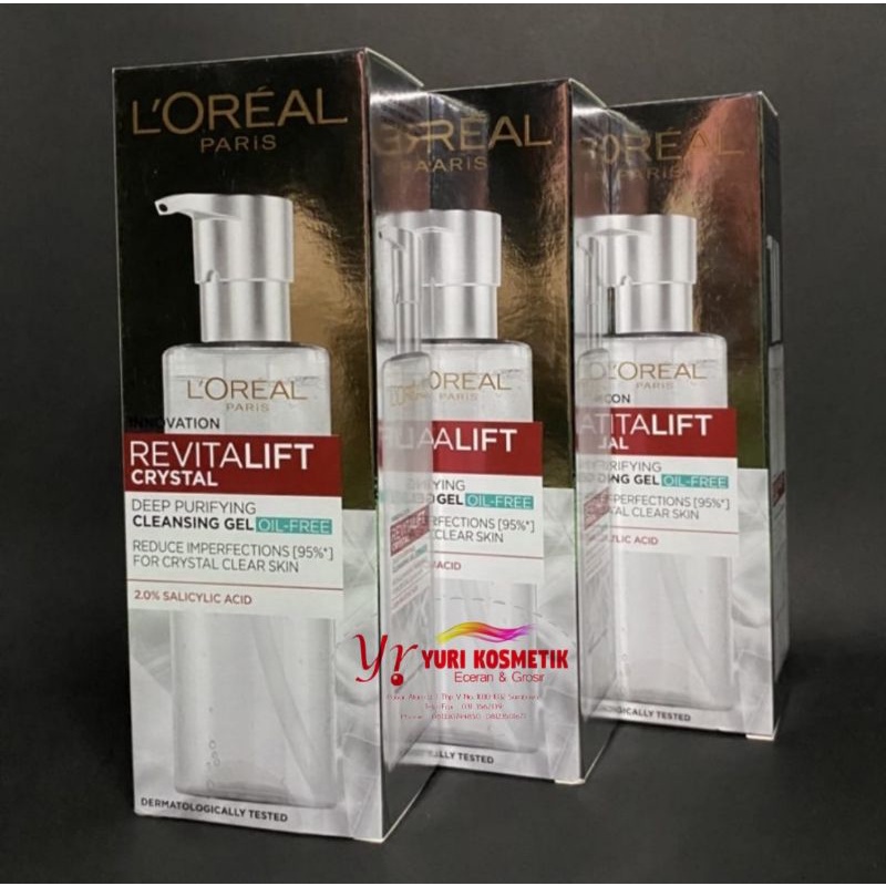 ☘️Yuri Kosmetik☘️ Loreal Revitalift Crystal Deep Purfying Cleansing Gel 120ML