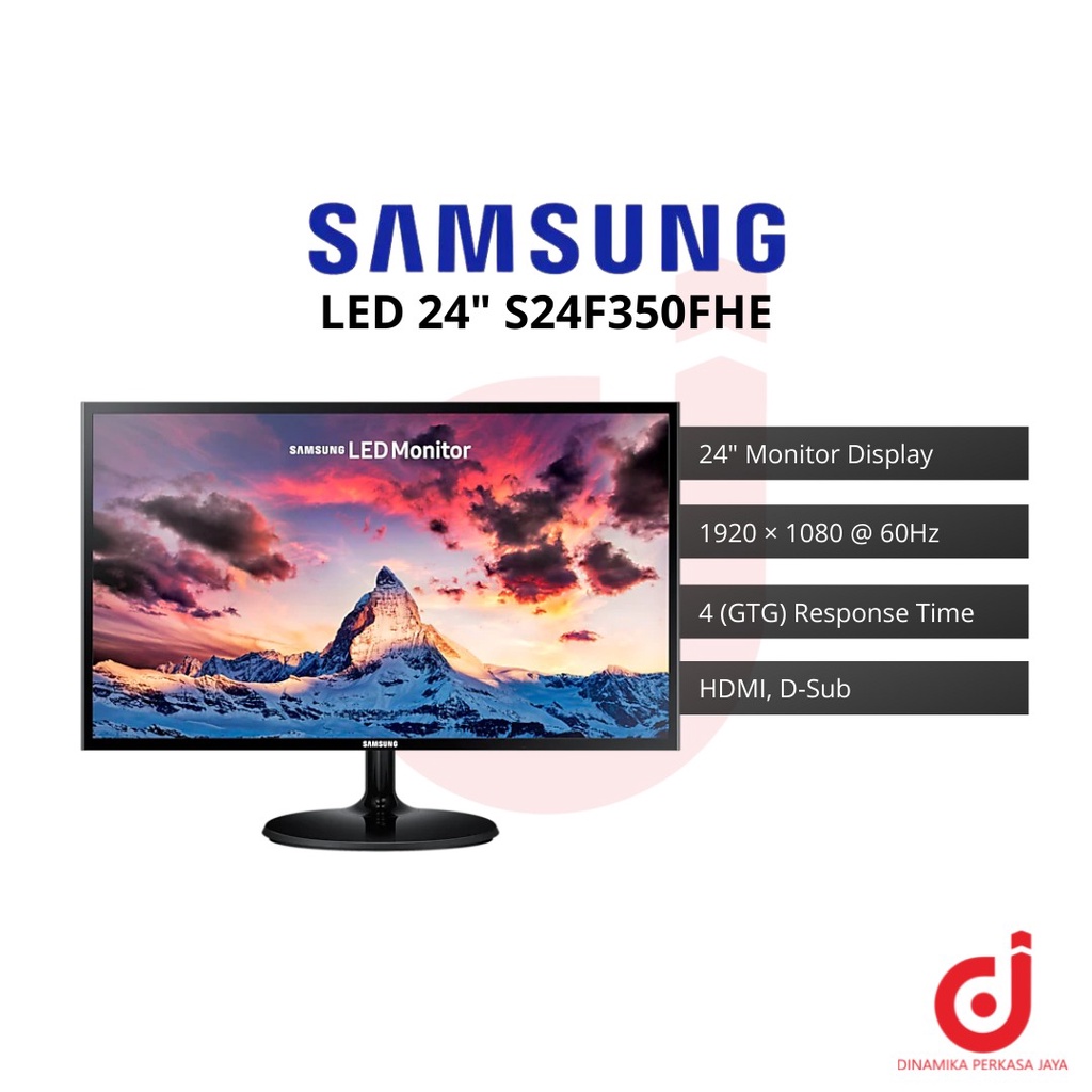 Monitor Samsung 24" 75hz S24R350 IPS FHD HDMI LED LS24R350FHE