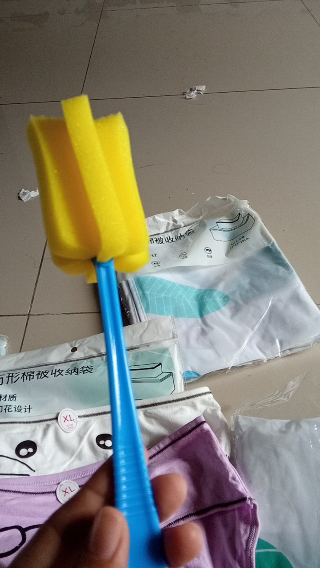 Jh19 Pencuci Botol Cangkir Sikat Busa Spons Pembersih Botol Dan Gelas Tongkat Spons Pembersih