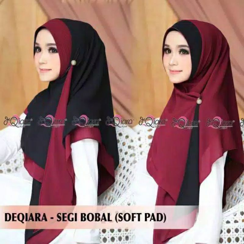 (1KG= 10PCS)HIJAB INSTANT DEQIARA - SEGI BOBAL BOLAK-BALIK 2WARNA/HIJAB BOBAL MURAH-6
