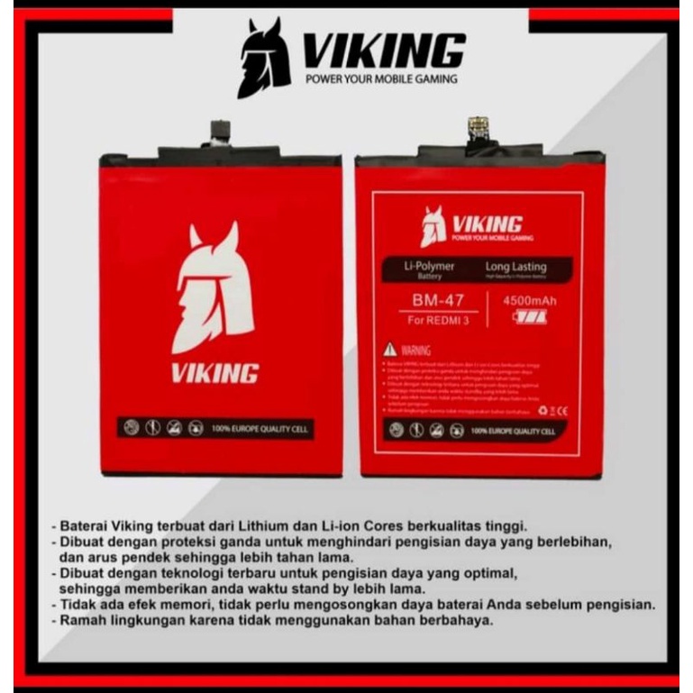 Batre Viking BM47 xiomi 4X / 3X / 3pro Redmi 3 /3s