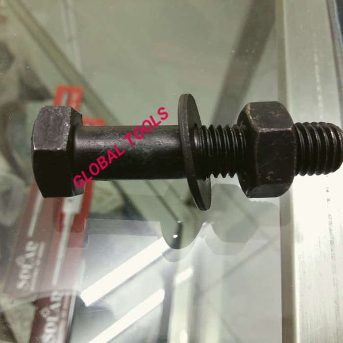 Baut Mur Baja m16 x 120 baut mur hitam baja hitam 16x120 baut jembatan